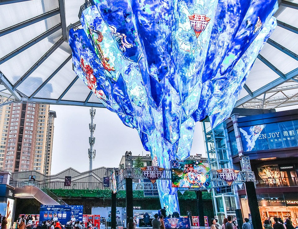 BB贝博显示史诗巨作-西安G-Park水晶屏